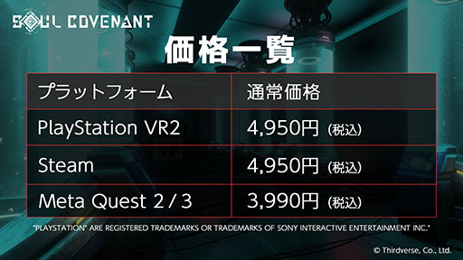 ͸Ȱβ褦ɵᤷVRSOUL COVENANTסȯ䡣SteamPS VR2Ǥ425ޤ10󥪥